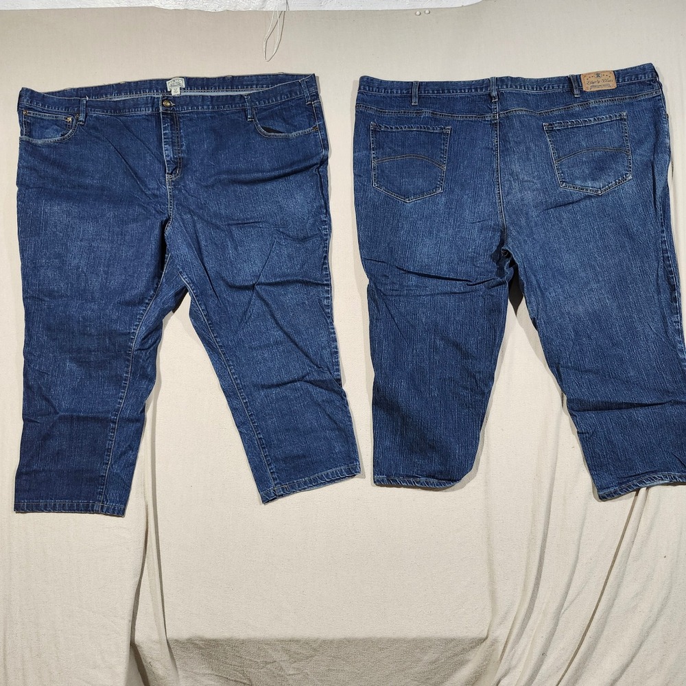 Liberty Blues Mens Big and Tall 56x38 Straight Leg Denim Jeans Lot of 2 Blue